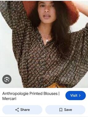 Anthropologie Printed Button-Down Blouse